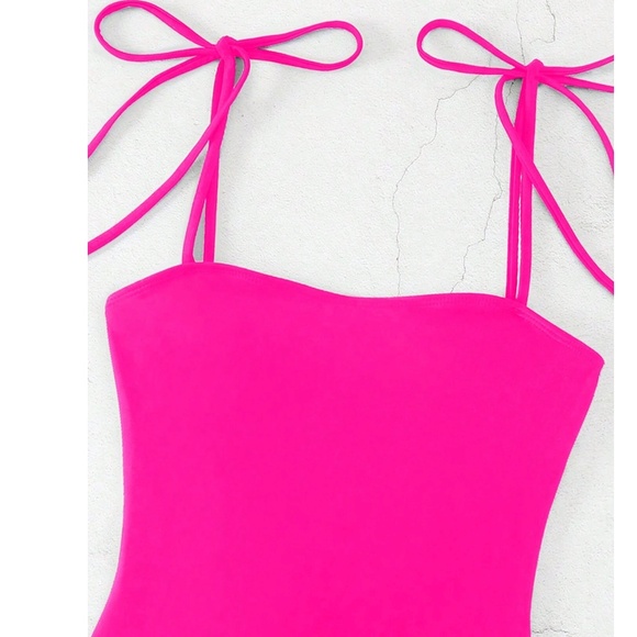 Shoulder Tie Criss Cross Back Monokini One Piece Swimsuit - Picture 8 of 8